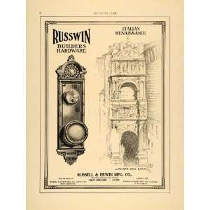  1915 Ad Russell Erwin Russwin Hardware Italian Renaissance 