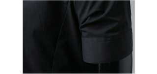 Bros mens Dress Basic Slim Shirts Black Shorts Sleeve.7  