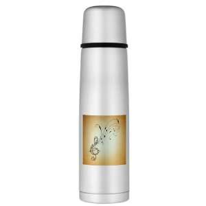    Large Thermos Bottle Treble Clef Music Notes 