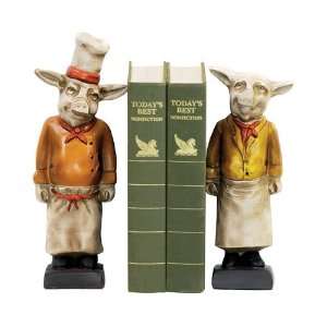   Home Accents 4 303300 PAIR CHEF PIG BOOKENDS n a
