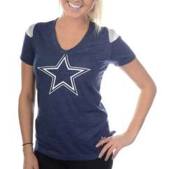   Cowboys Nike Navy Fashion V Neck Womens Top   T Shirt Tee  