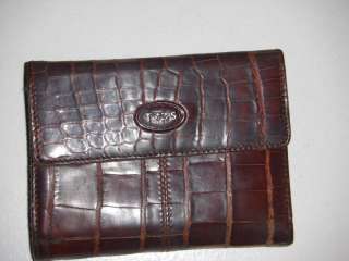 TODs genuine Crocodile skin bi fold wallet  