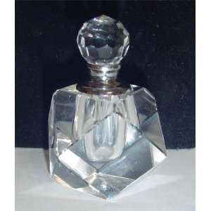   Crystal Glass Figurine Empty Perfume Bottle Miniature 