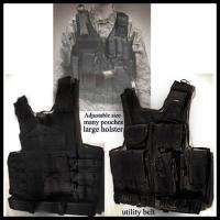 Airsoft ST26B BLACK Tactical SWAT POLICE Vest Holster  
