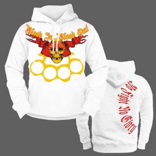 Kapuzenpullover Blood in Blood Out red gold Schlagring S M L XL XXL 