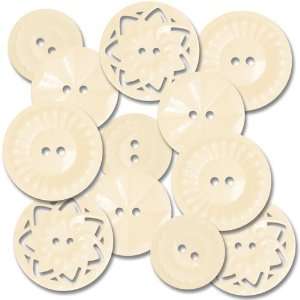    Vintage Style Sew On Buttons 12/Pkg Cream: Arts, Crafts & Sewing