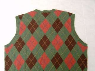   Lauren MENS Argyle Cashmere Sweater Dress Vest 2XLT 2XL 2X Tall  