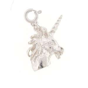   18 Rope Chain Necklace with Charm Unicorn Head and Clasp: Jewelry
