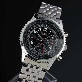 new self winding automatic mechanical watch men boy black dial 
