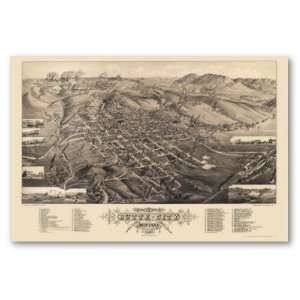  Butte City, MT Panoramic Map   1884 Print