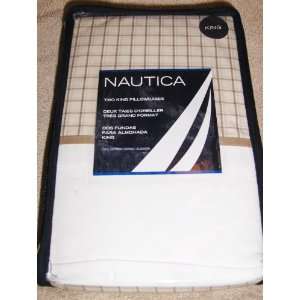  Nautica Tattersall Tan King Pillowcase Set of 2 
