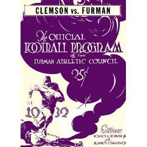  1932 Furman vs. Clemson 22 x 30 Canvas Historic Football 