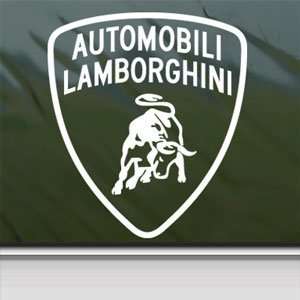  Lamborghini White Sticker Logo Bull Car Vinyl Window Laptop White 
