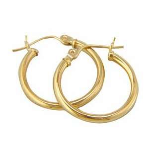   Gold High Polished Hoop Earring: Gold and Diamond Source: Jewelry