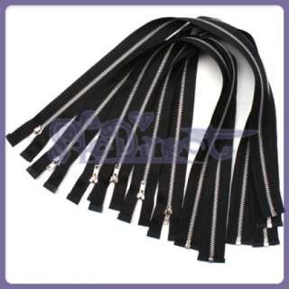 12 Black Separating Metal Zip Zipper Ziplock 19.5 Long  