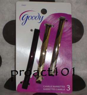 GOODY Stay Tight Metal Hair Barrettes 3 #02607 NEW  