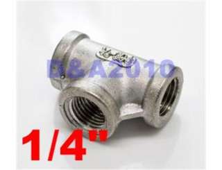 Tee 1/4 3 way Female 304 Stainless Steel Pipe fitting threaded 