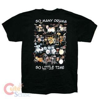 So Many Drums Mens T Shirts Adult  5 Size Musicians Tee  