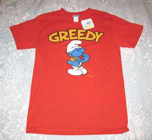 Greedy Smurf T Shirt Peyo Size Small 2010   