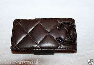 CHANEL DARK BROWN CAMBON CC QUILTED IPOD COVER CASE  