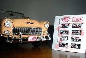 1955   1959 TENNESSEE miniature LICENSE PLATES for 1/25 scale MODEL 