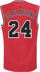 Brian Scalabrine Jersey: adidas Red Replica #24 Chicago Bulls Jersey 