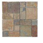 Depot   Rust Block Medley 12 in. x 12 in. Slate Wall Accent Trim Tile 
