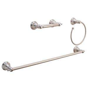 Fontaine Marbella 3 Piece Bathroom Towel Bar Accessory Set in Brushed 