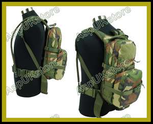 Molle Hydration Backpack w/3L Water Bladder Woodland AG  
