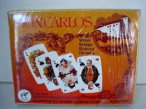 1978 PIATNIK VIENNA DON CARLOS #2144DOUBLE DECK PLAYING CARDS w/ CASE 