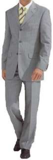 MUGA Herren Anzug, 3 Teilig, Nadelstreifen Grau, Verfügbar in den 