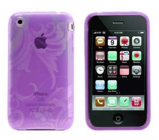 Stylisch Silikon Hülle Case Tasche f iPhone 3G 3GS Lila  