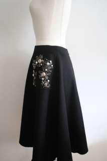 The PRADA Embellished Virgin Wool Skirt