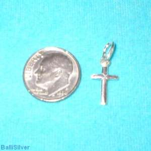 Sterling Silver 925 Very Small CROSS Charm Pendant  