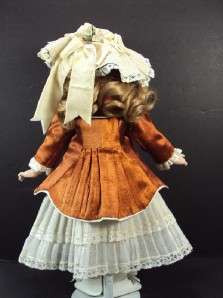 Antique French Couture Silk Costume Dress & Hat 17 18 Bru Jumeau Doll 