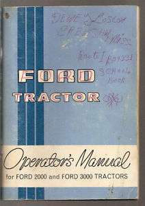 Ford Series 2000 & 3000 Tractor Operators Manual  