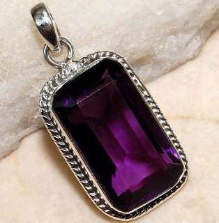 10ct Amethyst & 925 Solid sterling silver Pendant, Item is stamped 925 