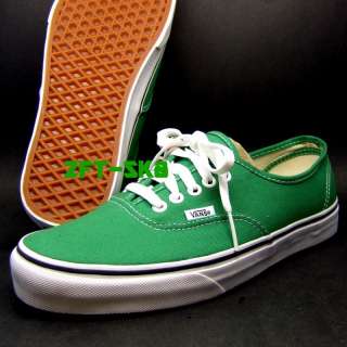 VANS AUTHENTIC GREEN MENS SKATE CASUAL WALK SHOES JELLY BEAN TRUE 