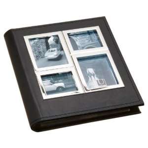   und Lederimitat Fotoalbum für 104 Fotos 10 x 15 cm chrom / schwarz