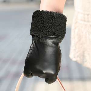   GENUINE LAMBSKIN Leather Warm Winter Sports gloves Christmas Gift