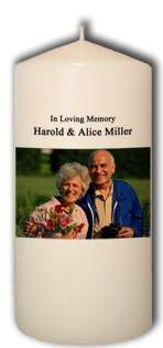 Custom In Loving Memory Memorial Candle   Photo & Names  