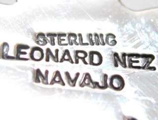 Leonard Nez –Native American Silver & Turquoise Feather  