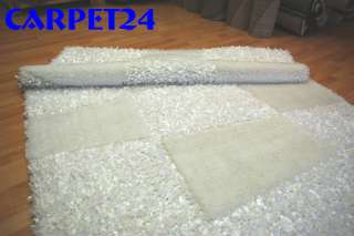 Carpet24 Cut Loop Edel Shaggy Teppich Fashion Perlmutt Weiß 200 x 290 