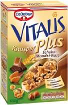 Lebensmittel   Dr. Oetker Vitalis Knusper Plus Schoko Mandel Nuss, 3er 