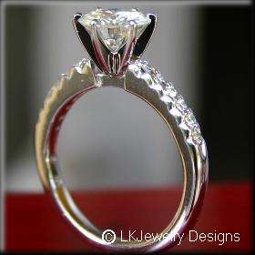 45 Ct MOISSANITE ROUND MICRO PAVE ENGAGEMENT RING  