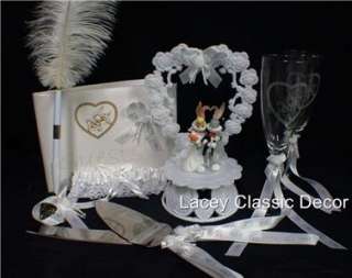 Bugs Bunny Wedding Cake Topper Glasses knife Book LOT  