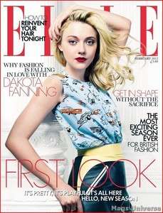 Dakota Fanning   UK British Elle Magazine   February 2012   Brand New 