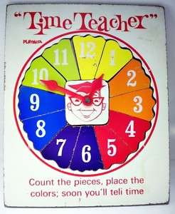 Vintage PLAYSKOOL Time Teacher clock puzzle counting  