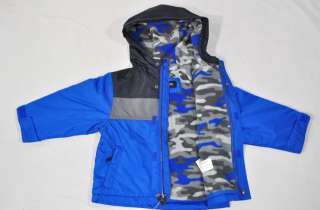 NEW London Fog Boys Hooded Lightweight Coat Jacket Blue Black Size 2T 