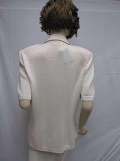 St. John Knit Jacket White Size 12  